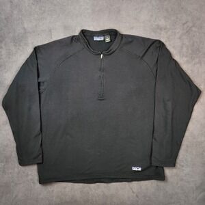Vintage Patagonia Regulator 1/4 Zip Base Layer Mens XL Black Long Sleeve 90s USA